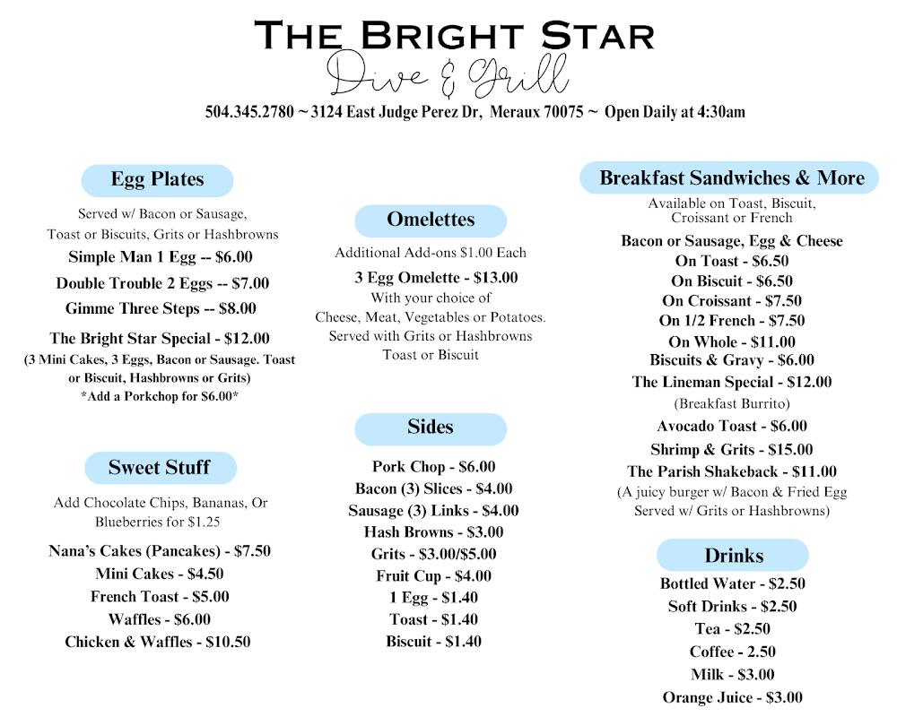 Bright Star Dive & Grill Menu image 2
